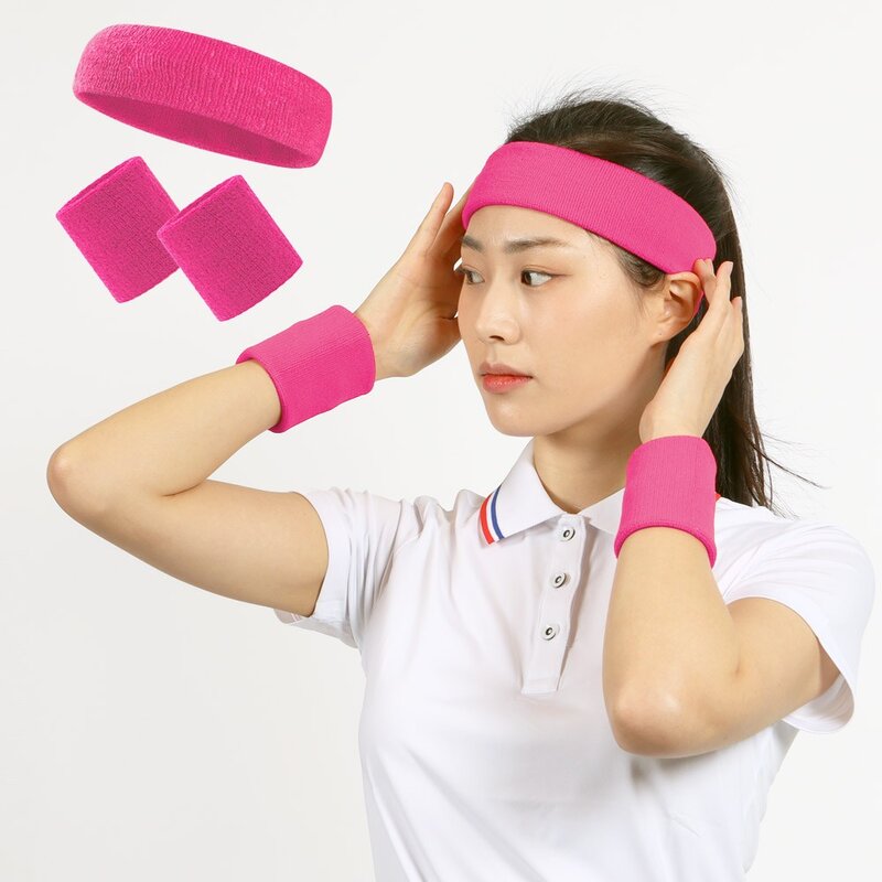 스웻가드 스포츠 헤어밴드 손목밴드 세트, 블랙 밴드(헤어1P+손목2P), 1개